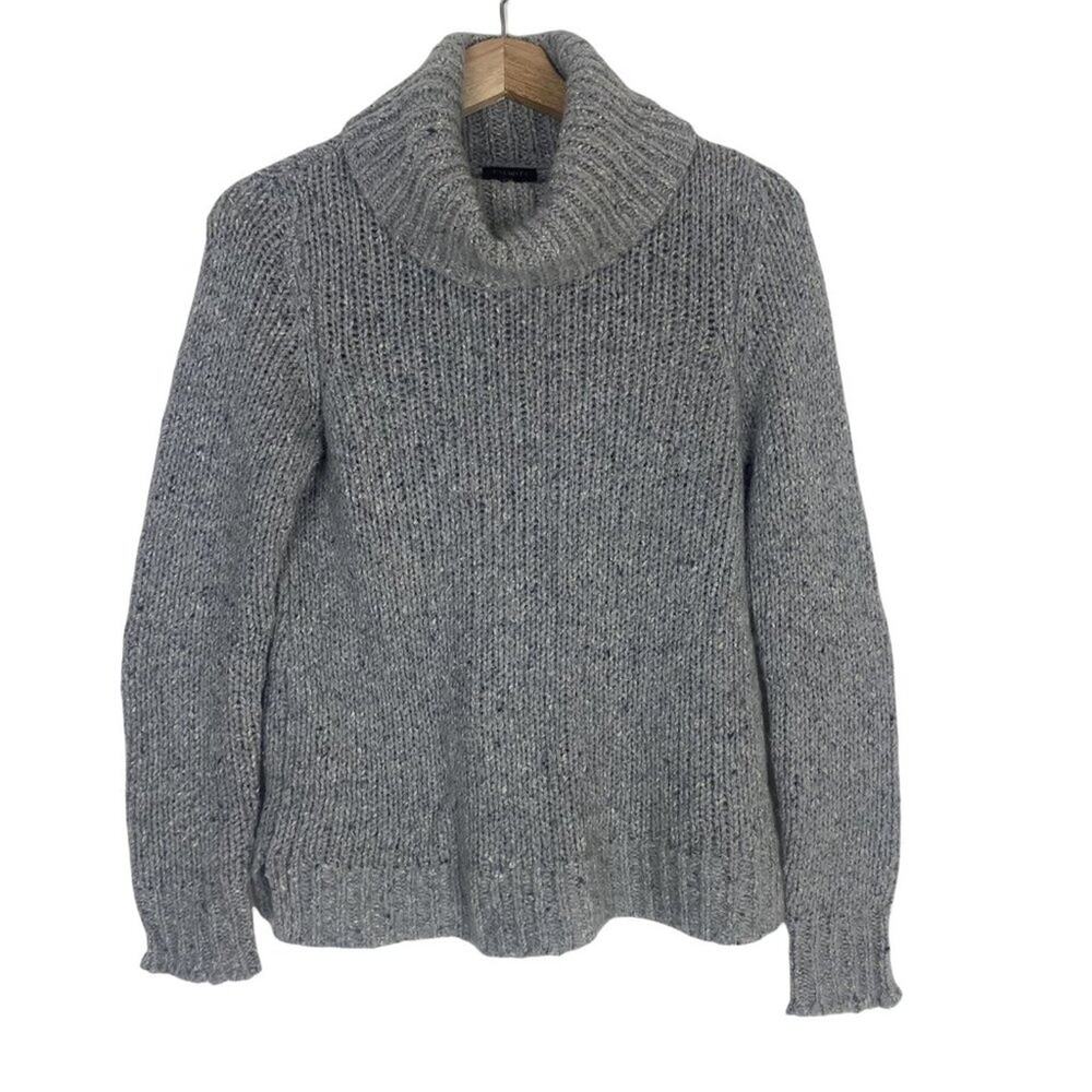 Talbots Gray Wool Mohair Silk Blend Turtleneck Pullover Sweater Medium